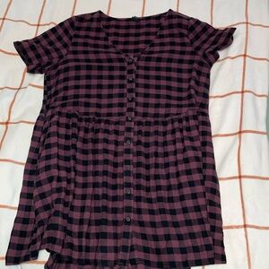 Wild Fable Plaid Babydoll Mini Dress